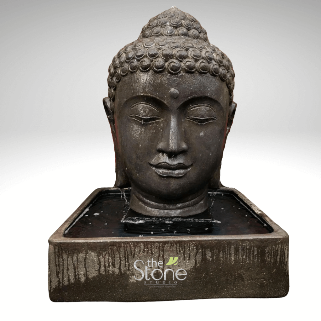 Buddha Fountain Sculpture 3ft - The Stone Studio