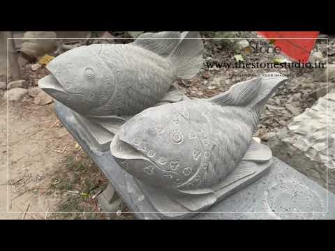 Black Stone Fish Sculpture at Rs 85000/piece